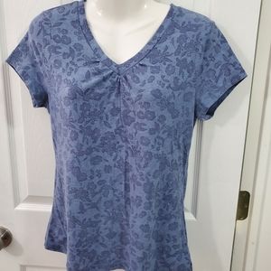 Blue floral blouse
